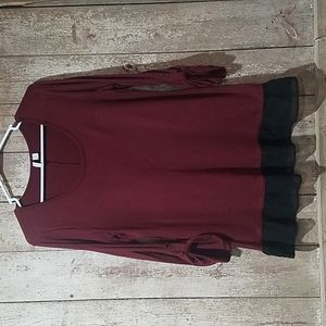 Burgandy 3-quarter length shirt